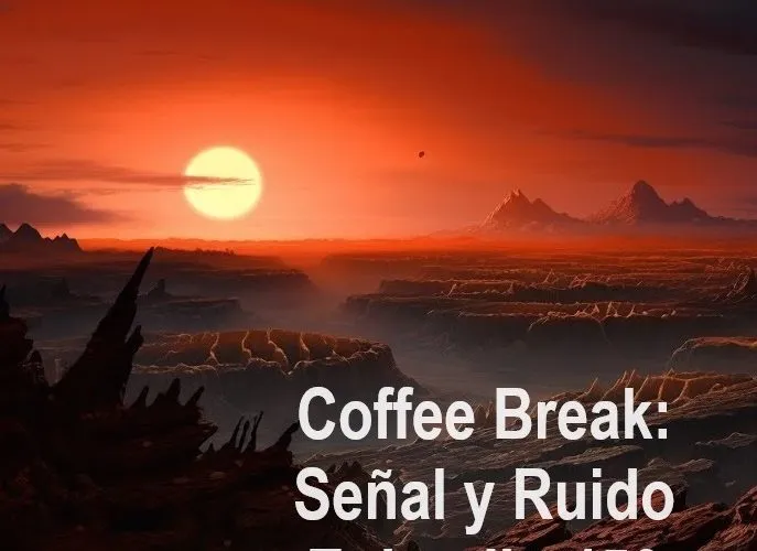 Imagen de la puesta de sol en un planeta alienígena